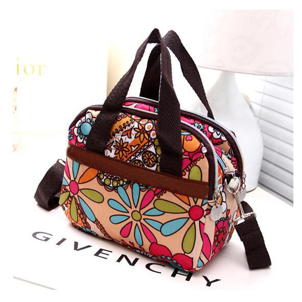 Women;s handbags Nylon Flower Printed Lady Shoulder Bag Casual Women Messenger Bags Ladies Mummy Bag Large Capacity Hand Bags: j