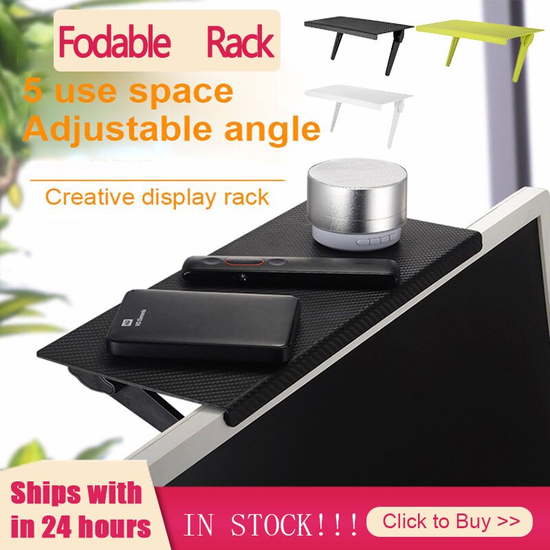 Storage Rack Screen Top Shelf Adjustable Computer Monitor Riser Desktop Stand Storage Organize Tools Storage Holder Home Hooks