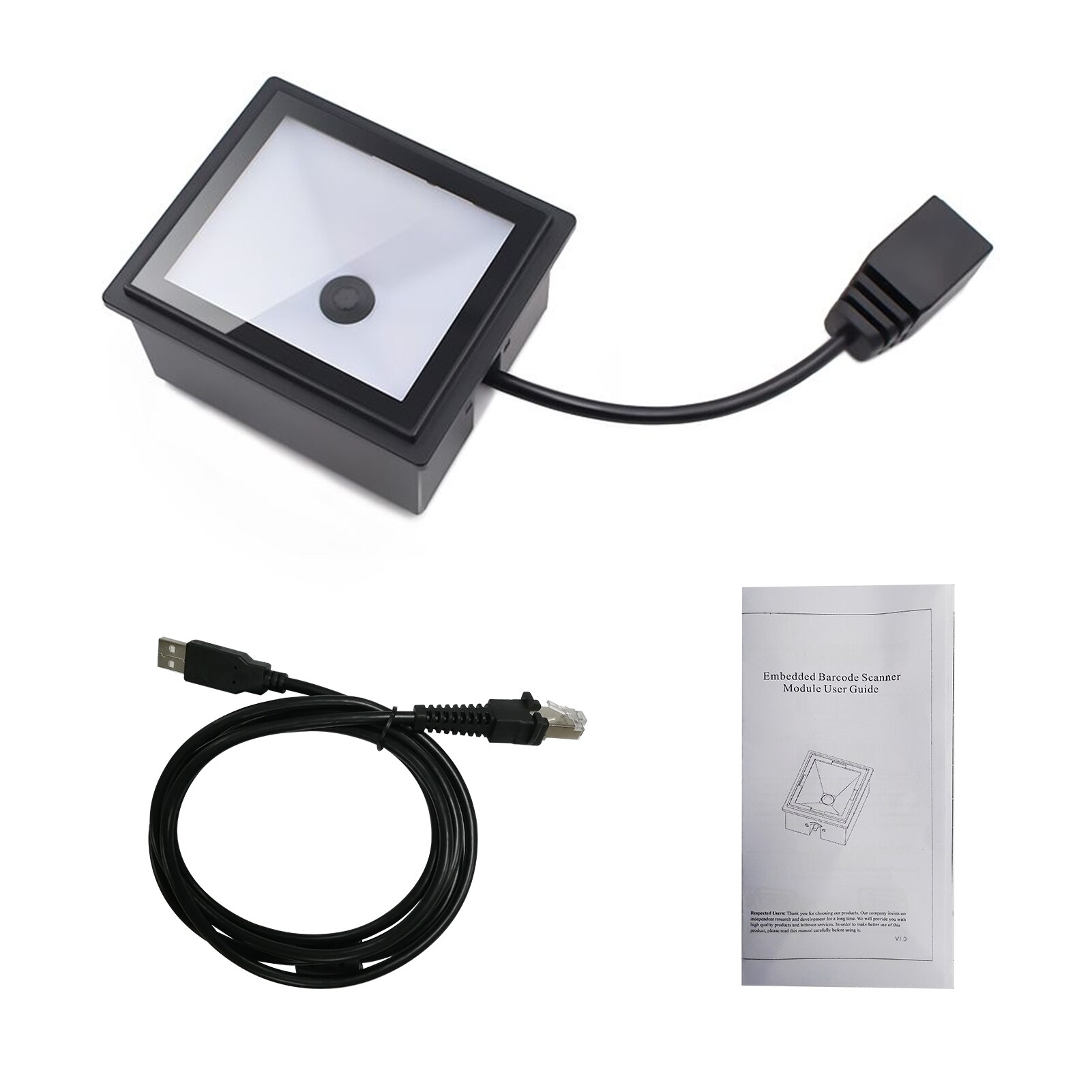 Aibecy Embedded 1D 2D QR Barcode Scanner Module CMOS Image Auto-scan Wired Fixed Mount Bar Code Reader Support Screen Scan: Type 1