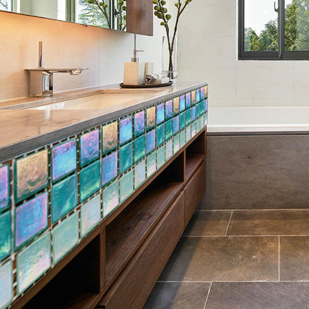 10 st retro kakel väggdekaler pvc vattentät mosaik dekal kakel klistermärken badrum kök heminredning klistermärke