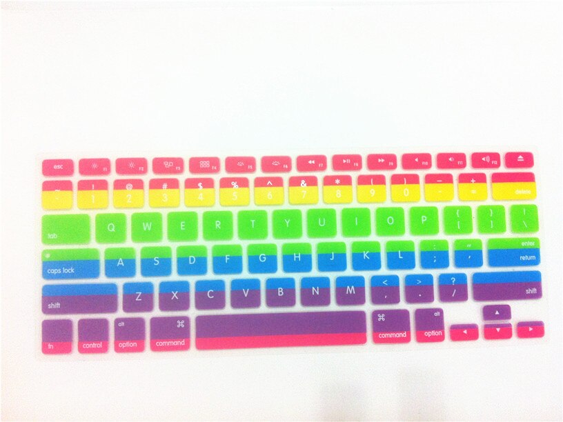 Für Apfel Mac Macbook Profi 13 15 17 Luft 13 Retina 13 UNS Layout Silikon Blume Aufkleber Regenbogen Tastatur Abdeckung tastatur Haut Schutz: doppelt Regenbogen