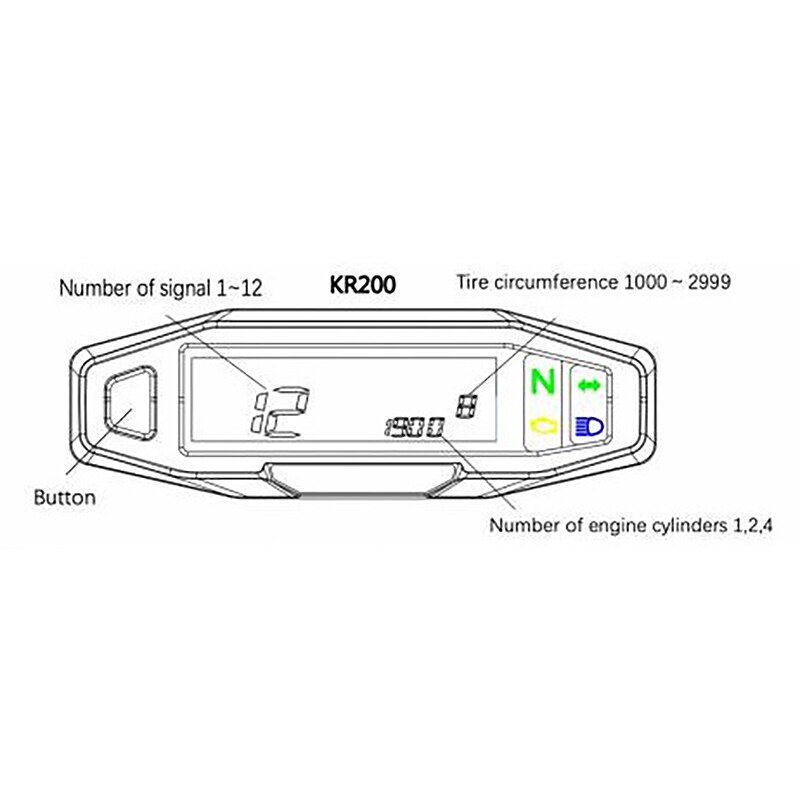 Motorcycle LCD Speeeter Digital Odemeter Electric Injection and Carburetor Meter for Russian KR200