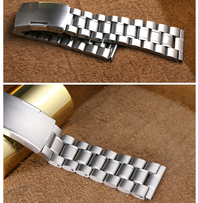 12 14 16 18 19 20 21 22 24mm correa de reloj de extremo curvo de acero inoxidable sólido de accesorios de pulsera con herramienta