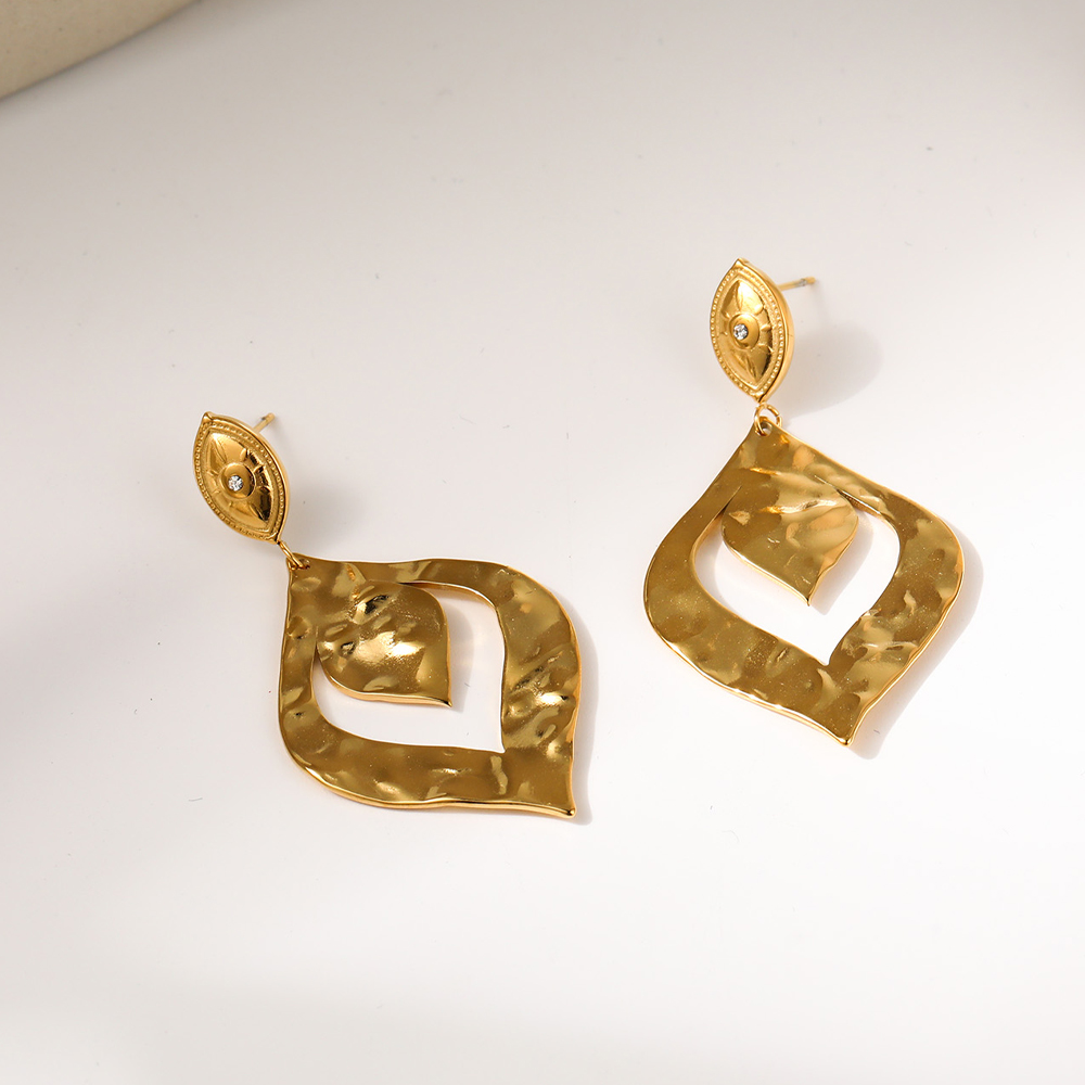 WILD & FREE Boucles d'oreilles suspendues en acier inoxydable doré pour femmes, bijoux esthétiques Vintage