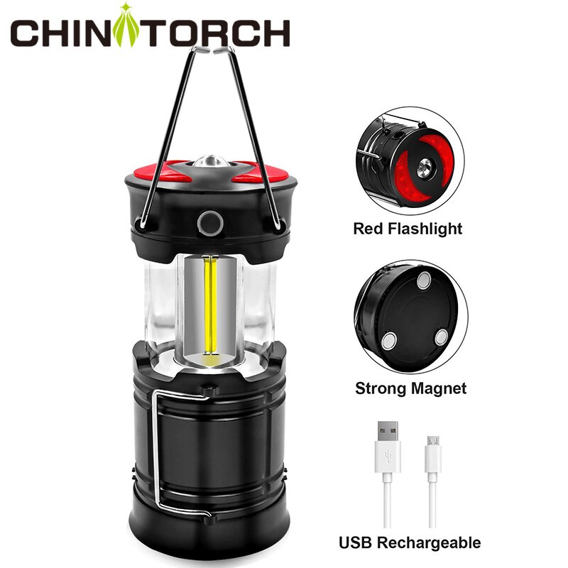 Rechargeable LED Camp Lantern Super Bright 4 Modes Water Resistant Outdoor Light Portable Emergency Camping Lamp Flashlights