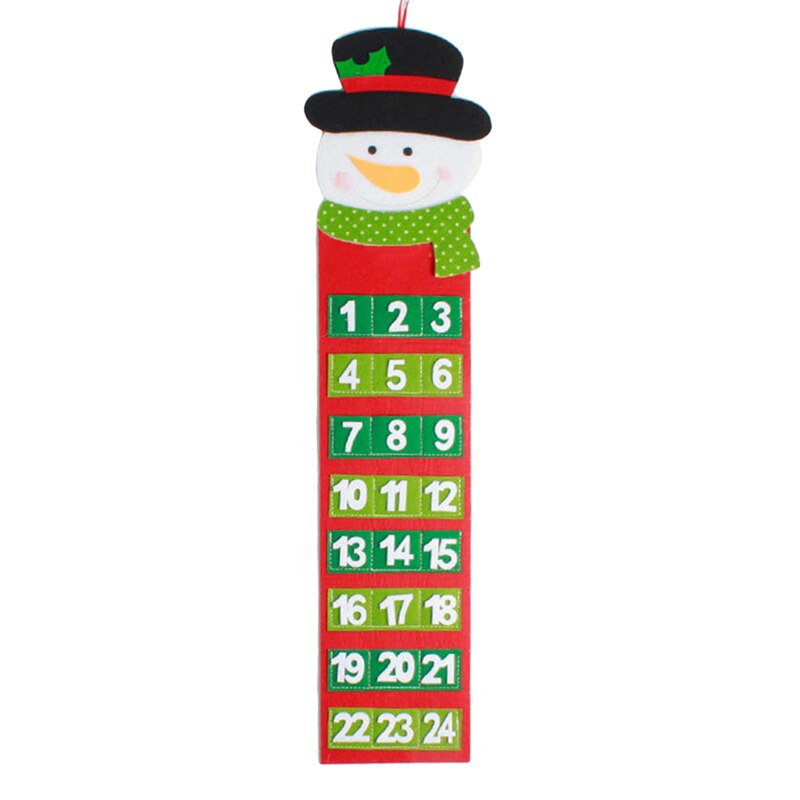 Santa's Wall Calendar Christmas Countdown Door Wall Window Hanging Calendar Christmas Decoration Party Supply Xmas: Snowman