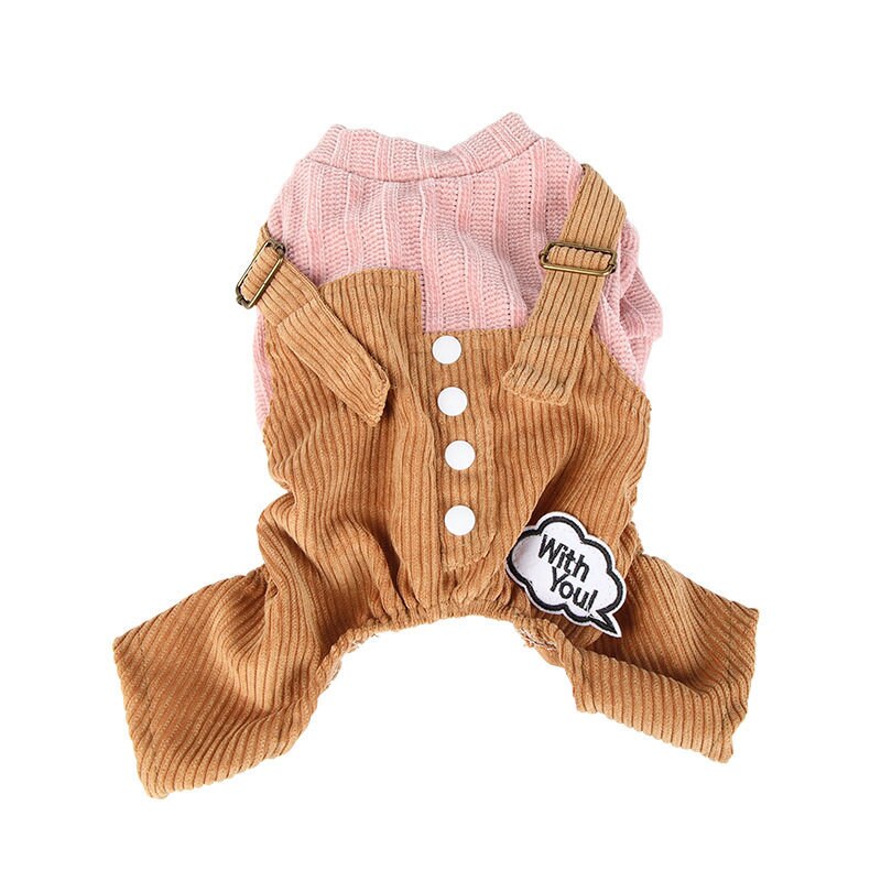 Dog Jumpsuit Overalls Winter Dog Clothes Pants Puppy Costume Small Dog Clothing Yorkie Poodle Bichon Pomeranian Schnauzer Coat: Pink / L