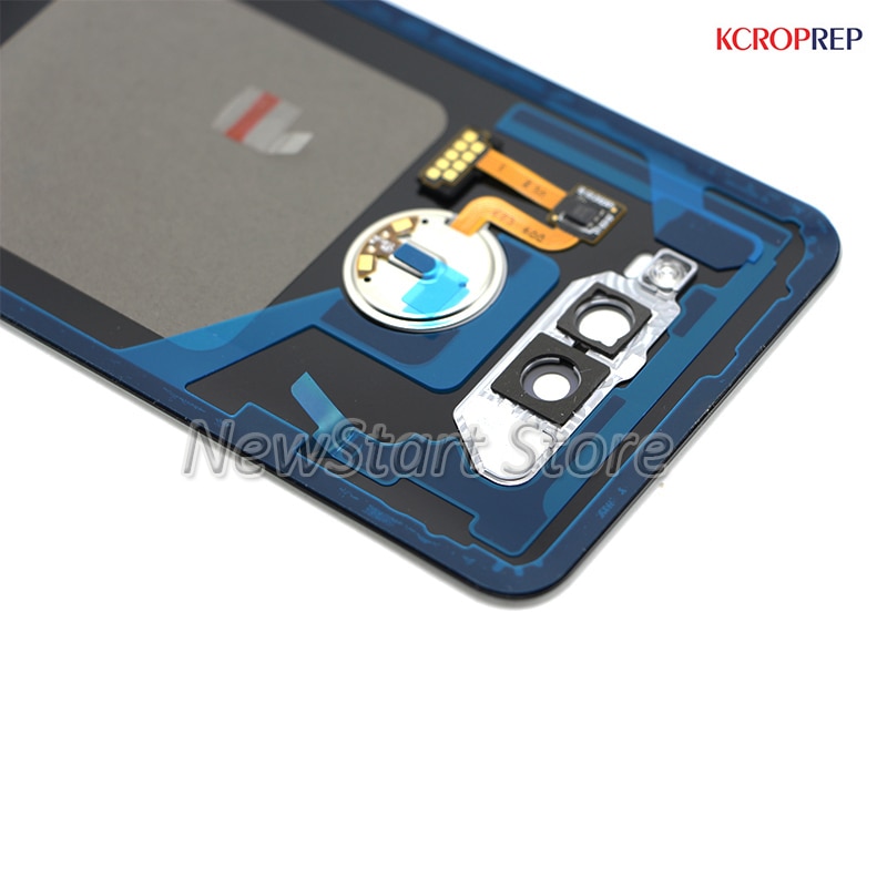 per LG Q70 Vetro Posteriore Coperchio Della Batteria con Lettore di Impronte Digitali con La Macchina Fotografica di Vetro Del Portello Posteriore Custodia per LG Q70 LM-Q730N alloggiamento Della Copertura