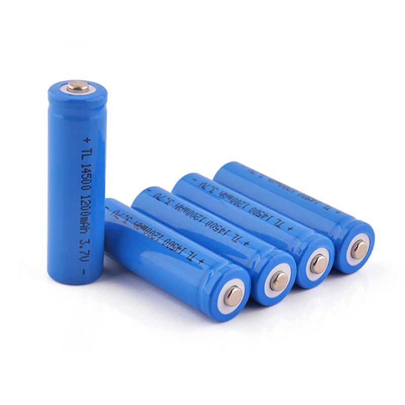 2 stk / mye østfire  aa 14500 1200 mah 3.7 v litiumion oppladbare batterier og ledet lommelykt,