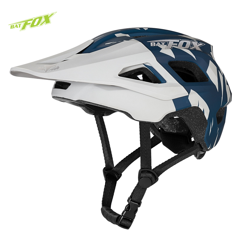 BATFOX casque de cyclisme intégralement moulé VTT visière casque de vélo hommes femmes casco bicicletas hombre vtt casques: M / Bleu
