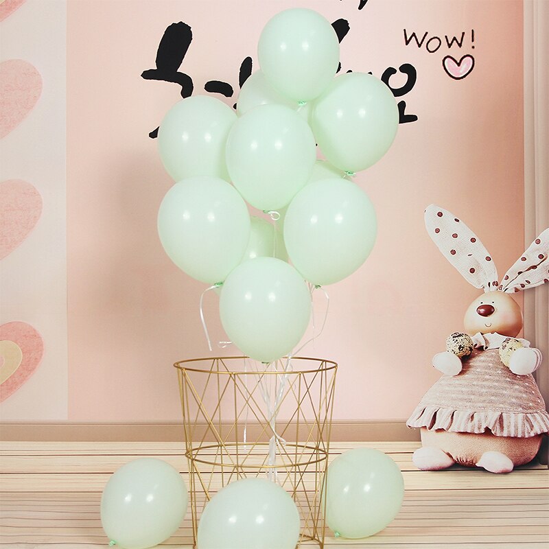 30 Uds 15 juegos perla de doble capa Globo Verde frijol verde lima verde turquesa globo de látex decoración de la de cumpleaños de la boda: macaron green 30pcs