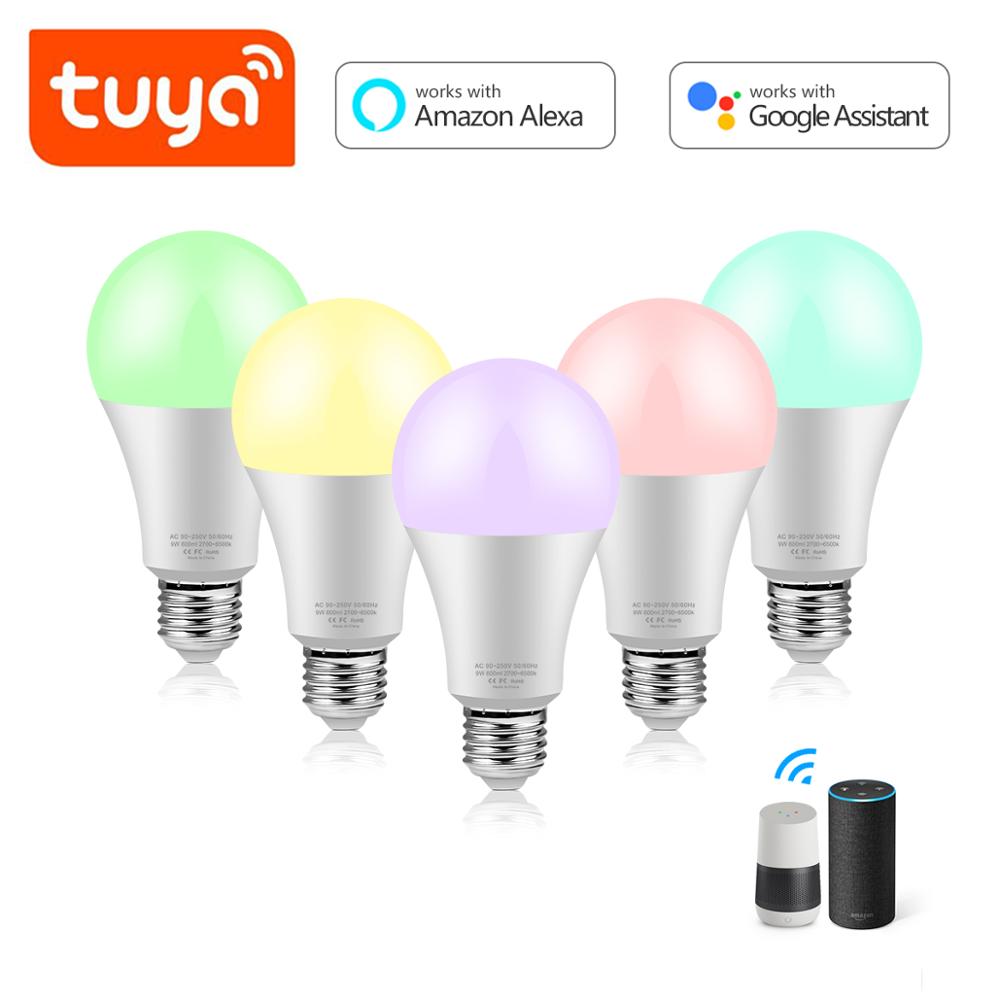 15w led lampe alexa kompatibel google home tuya smart home wifi pære lampada inteligente smart life led lys