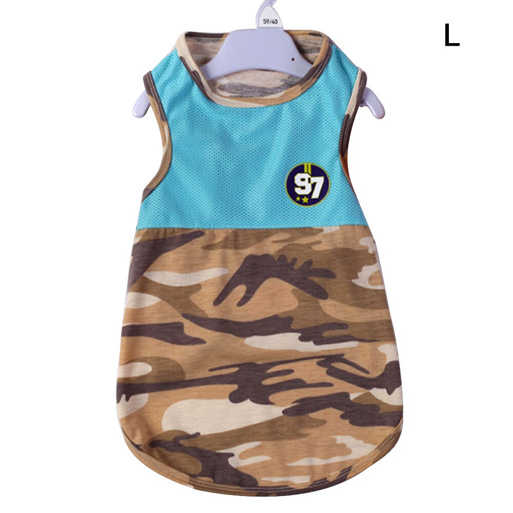 T-shirt Zachte Puppy Honden Kleding Leuke Hond Kleding Camouflage Kleding Zomer Shirt Casual Vesten Voor Kleine Dierbenodigdheden: gray / 5XL