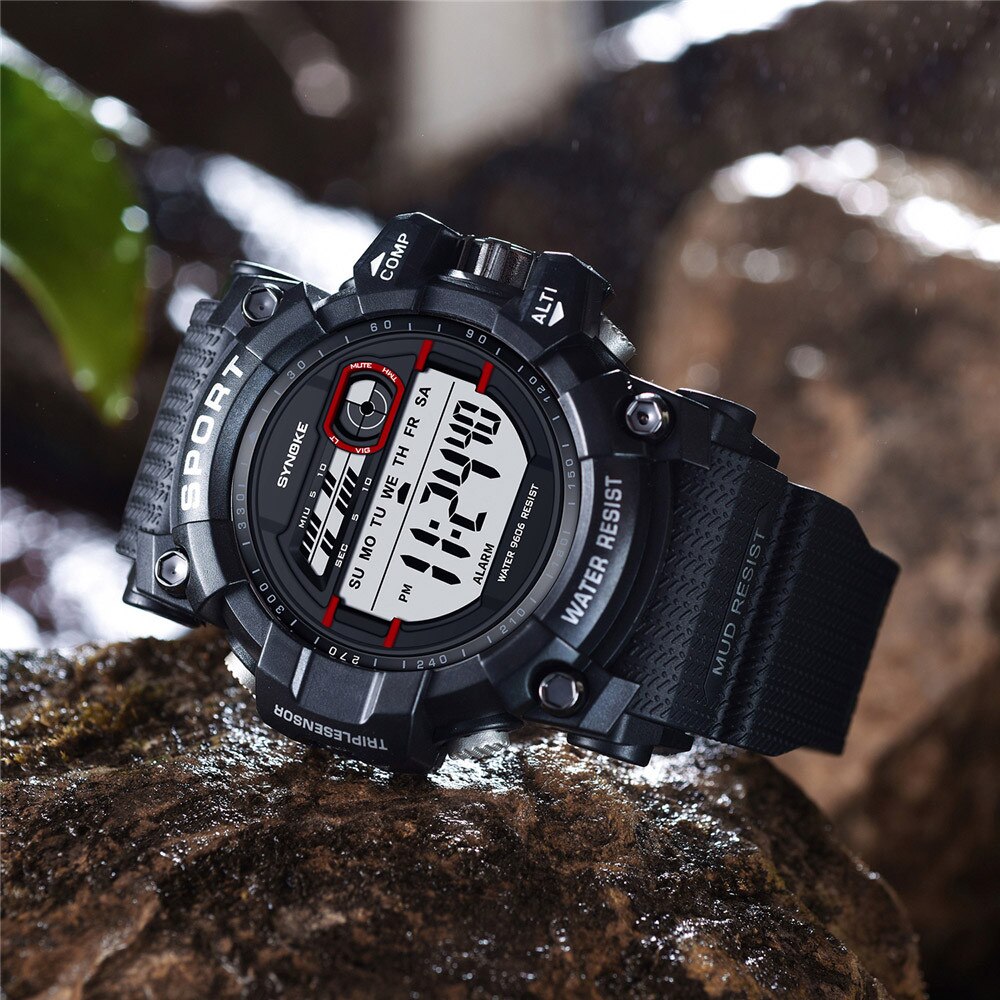 Sport Heren Horloge Multifunctionele 30M Waterdichte Horloges Led Digitale Dubbele Actie Horloge Voor Mannen Outdoor Horloges