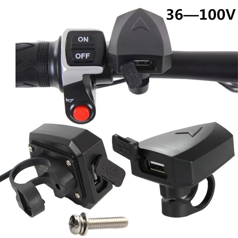 E-Fahrrad Ladegerät Fahrrad USB Ladegerät Ausgang 5V 2A Für Handys Eingang DC 36V 48V 60V 72V Lenker Für Mitte Hub Motor- Bausätze