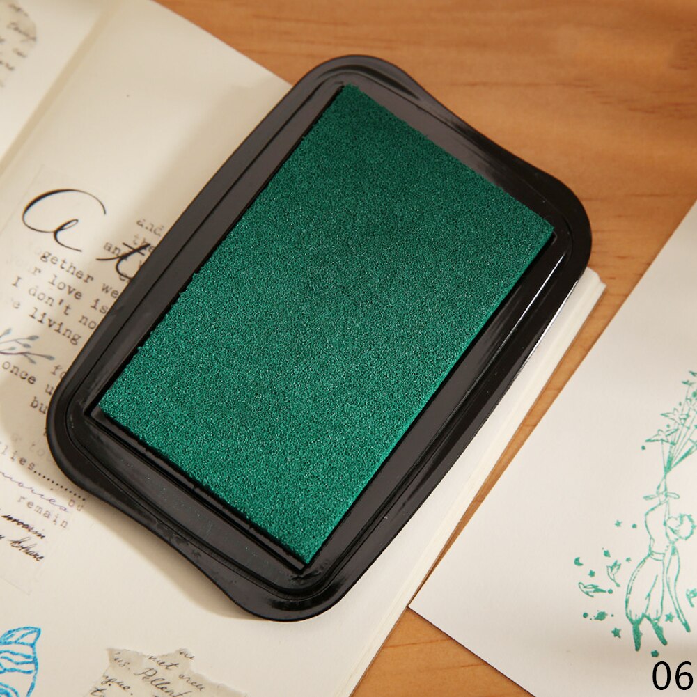 Tampon encreur Vintage pour timbres, 12 couleurs, grande taille, artisanat, bricolage, Scrapbooking, tampons d'encre en caoutchouc, tampons en papier, 6.5x9.8cm: Grass Green