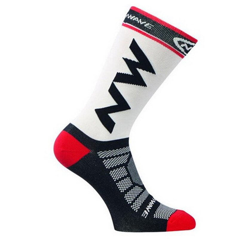 Cycling Socks Men Women Outdoor Quick Dry Socks Running Hiking Training Sports Socks Basketball Soccer Socks: White Red