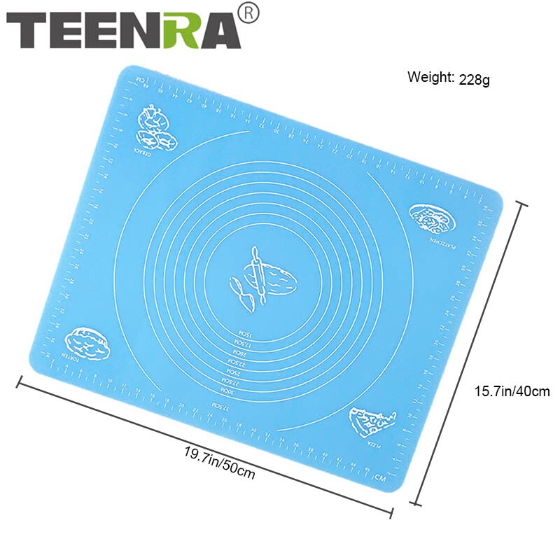 TEENRA yapışmaz Silikon hamur işi matı Kek Pasta Fondan sarma hasırı Silikon fırın tepsisi Pasta Tahtası Çerez Deorating Araçları