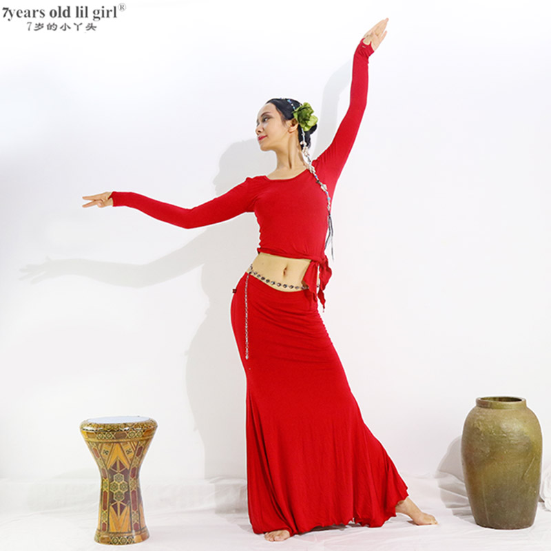 Vestido de baile español para mujer, ropa de práctica de Flamenco, camiseta de varias capas, cola de pez, ESS02