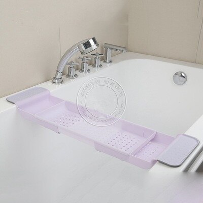 Multifunktionsjusterbart badekar bakke brus vinglas bogholder køkken afløbskurv bathroon tilbehør: Lyserød