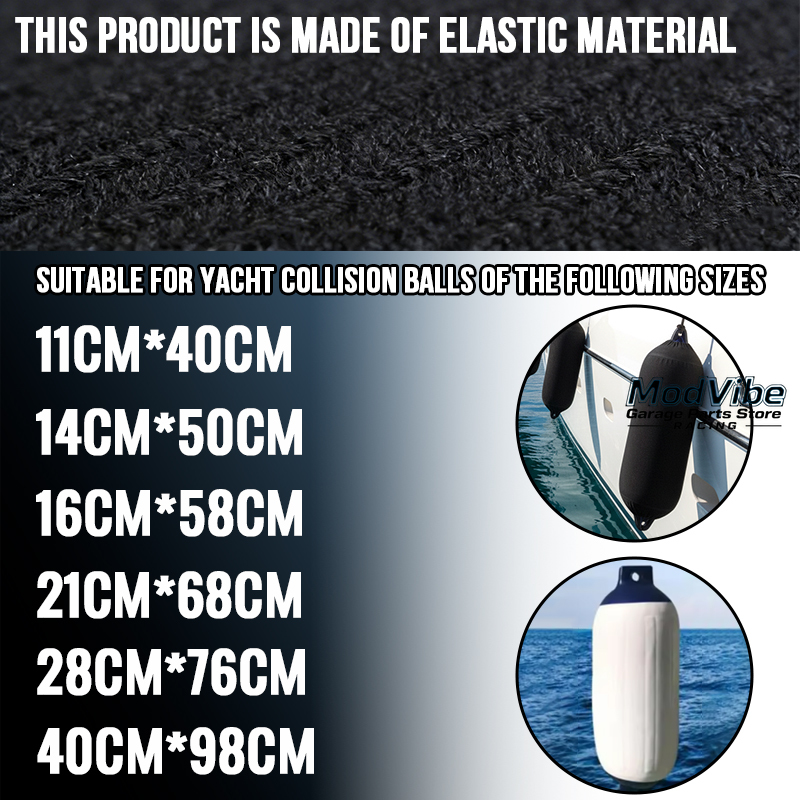 Boat Fender Cover Protector Anti-Collision Ball Sleeve Protection Black Velvet Anti-UV For Marine Boat Sailing Yacht Bumper