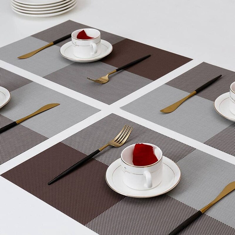 4 Stuks Placemats Voor Eettafel, placemats Hittebestendige Antislip Wasbaar En Te Snijden Set Van Plaats Mat