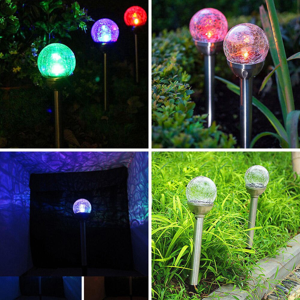 Outdoor Solar Power 7Color Changing LED Light Garden Yard Path Landscape Lamp Solar