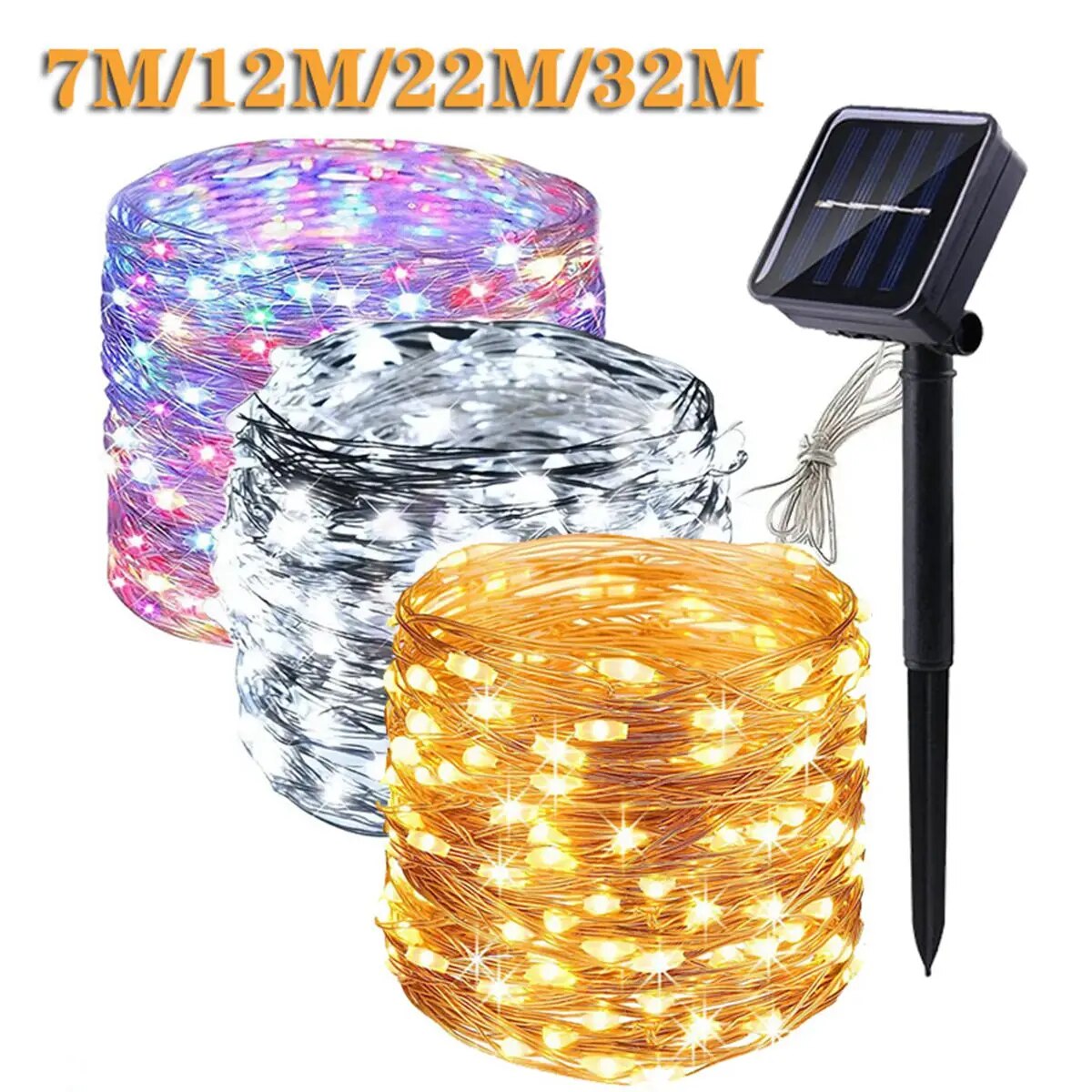 1 Pack Solar Lights Outdoor Waterproof Solar Fairy LED String Light With 8 Modes Twinkle Lights For Garden Party Wedding Decor