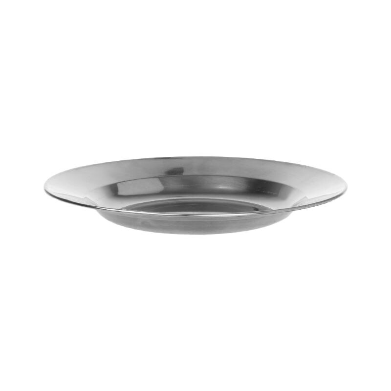 Acier inoxydable rond assiette plat plat récipient alimentaire en plein air Camping pique-nique vaisselle 16-24cm: 02