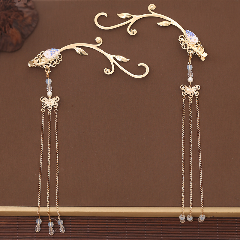 Han Chinese Kleding Accessoires Een Paar Hairclips Fringe Side Clip Haarspeld Antieke Haarspeld Hoofd Accessoires Oude Kostuum: 11