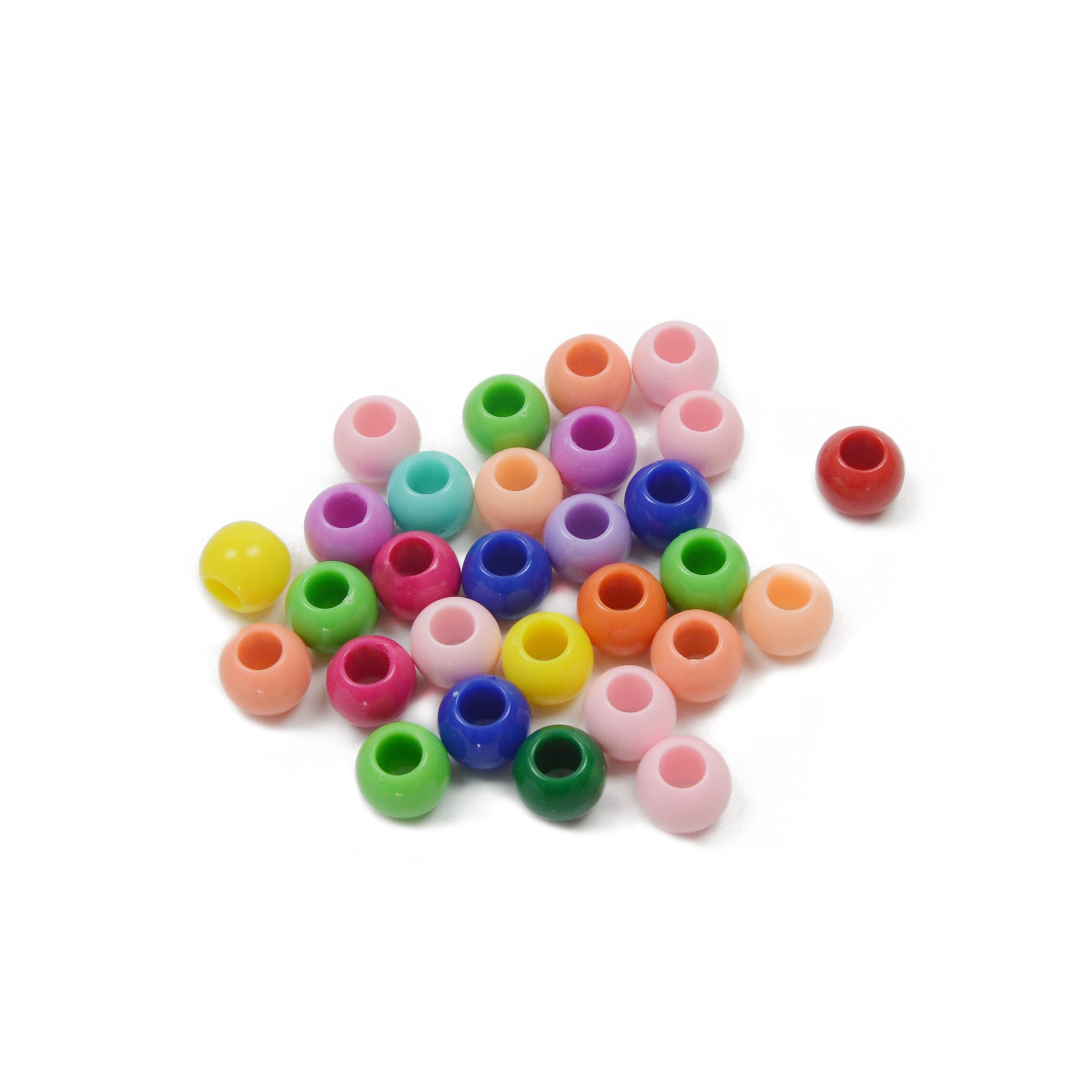 Colorful Braiding Hair Bead 50Pcs Plastic Dreadlock Hair Beads 6MM Big Hole Dreadlock Bead/Ring For Braiding Hair Extension