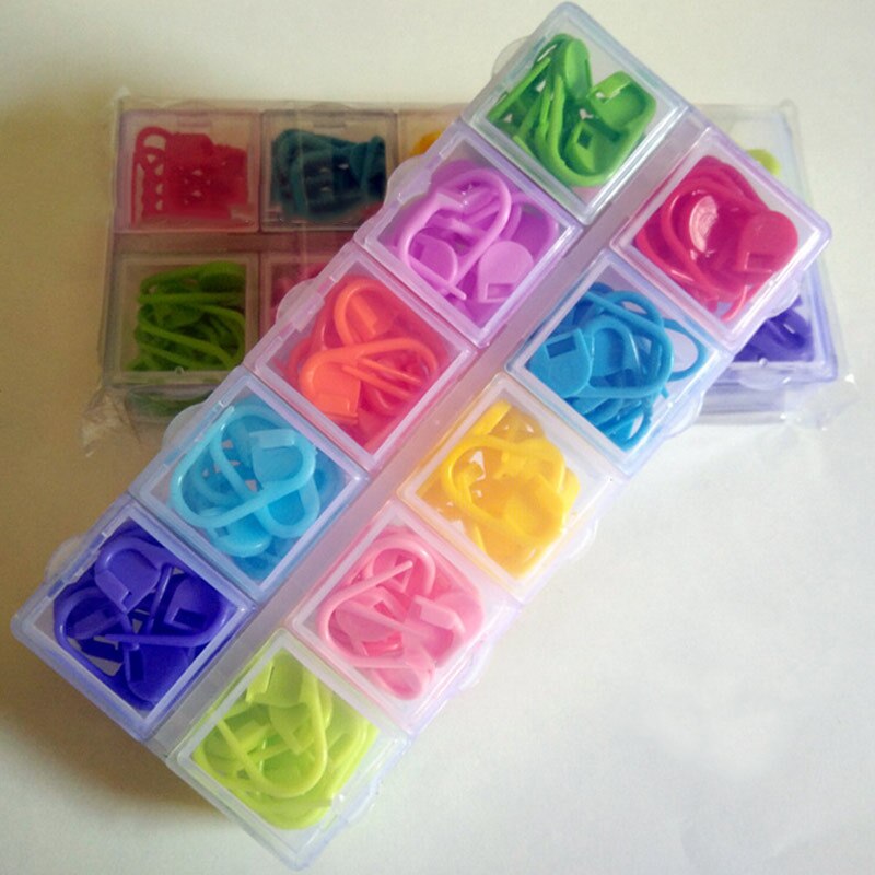 Simple Knitting Crochet Plastic Locking Stitch Colorful Needle Clip Sweater Knit Tool Mark Clasp DIY Crafts Sewing Supplies: 3