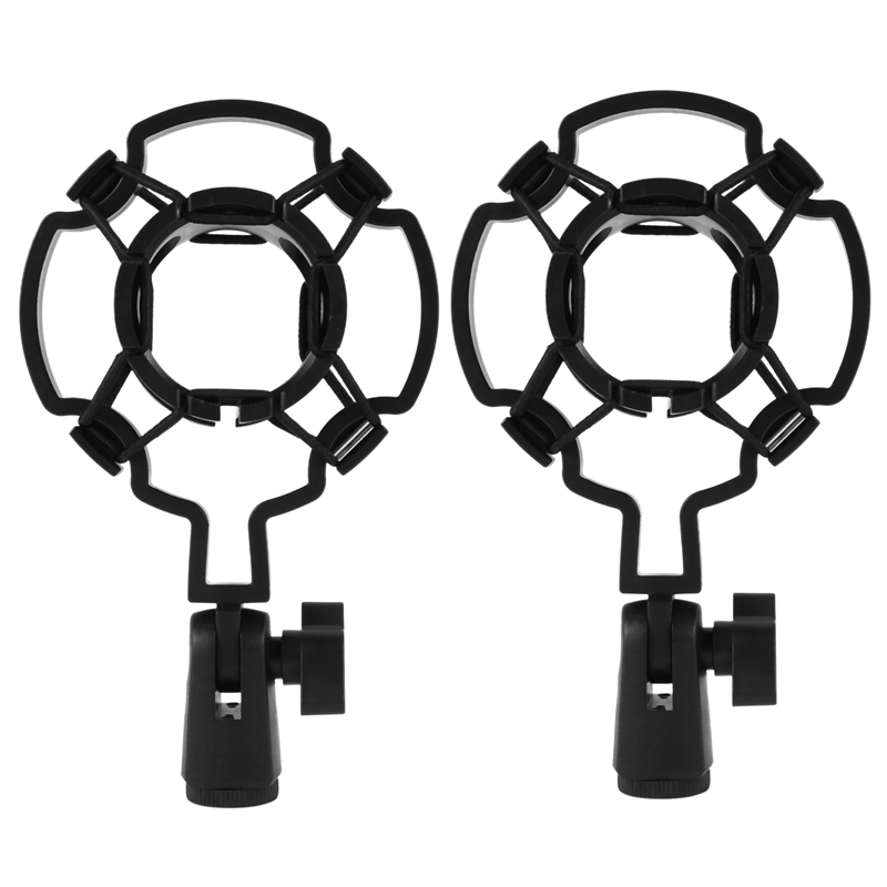 2X Universal Condenser Microphone Mic Shock Mount Holder Recording Bracket For Large Diaphram Mic Clip