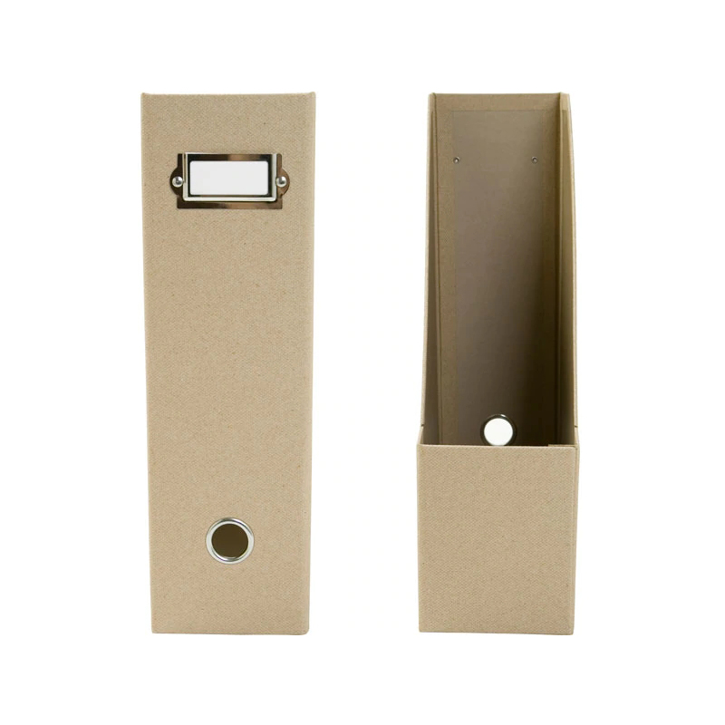 Sammenklappelig magasinholder karton avis filholder skrivebord top organisator bogstang beige træ naturpapir ( 2 stk.)