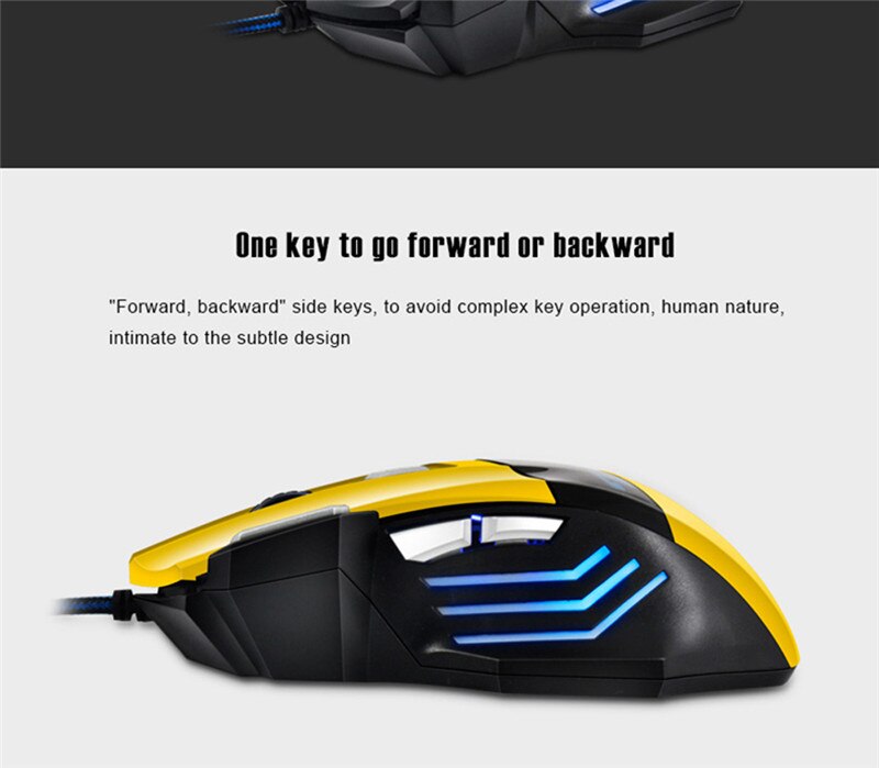 iMice Mouse keyboard set Gaming Keyboard Imitation Mechanical Keyboard with Backlight Wired USB Game keyboards Gamer Mice X7: yellow Mouse