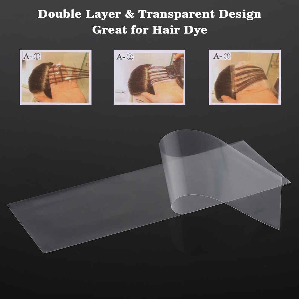 Plastic Hair Dye Paper Set Hair Color Dye Paper 20PCS Hair Coloring Dyeing Highlighting Tool Double Layer Transparent