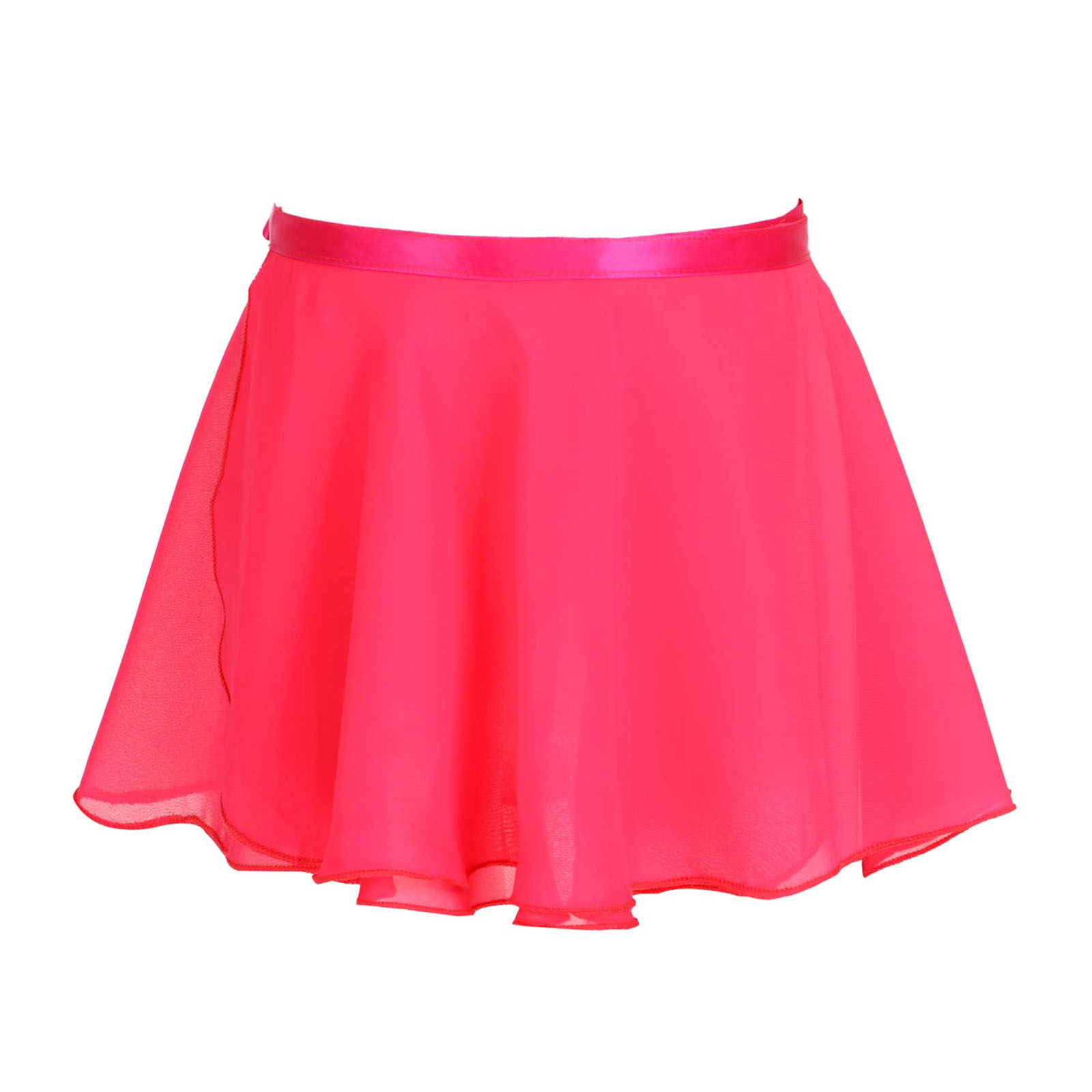 Kids Meisjes Ballet Dans Wrap Rok Kids Dance Skate Over Sjaal Tutu Rokken Chiffon Ballerina Kostuums Gymnastiek Workout Kleding: Hot Pink / L