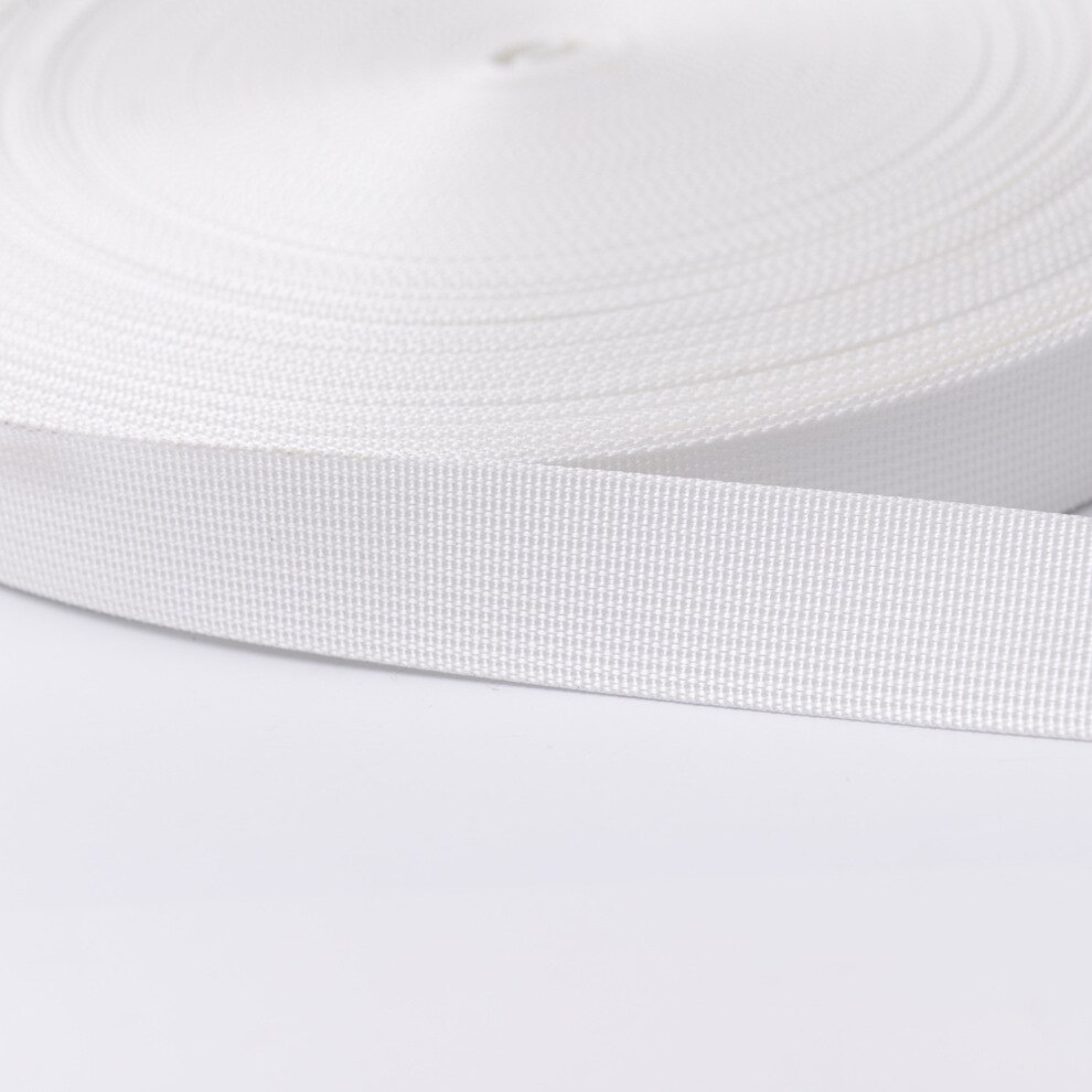 5 Meter 25Mm Dikker Polyeste Lint Heuptas Singels Nylon Knapzak Strapping Naaien Tas Riem Accessoires: White