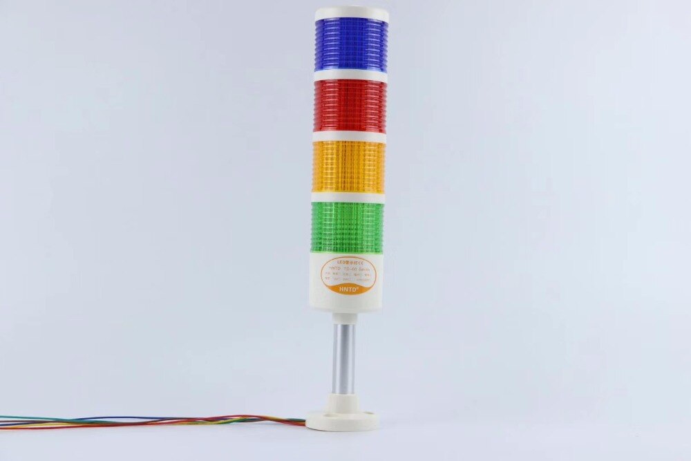 Dia 60m 24V Steady Light Industrial Signal Tower Safety Stack Alarm Warning Lamp Multilayer Rod Type buzzer For CNC Machines