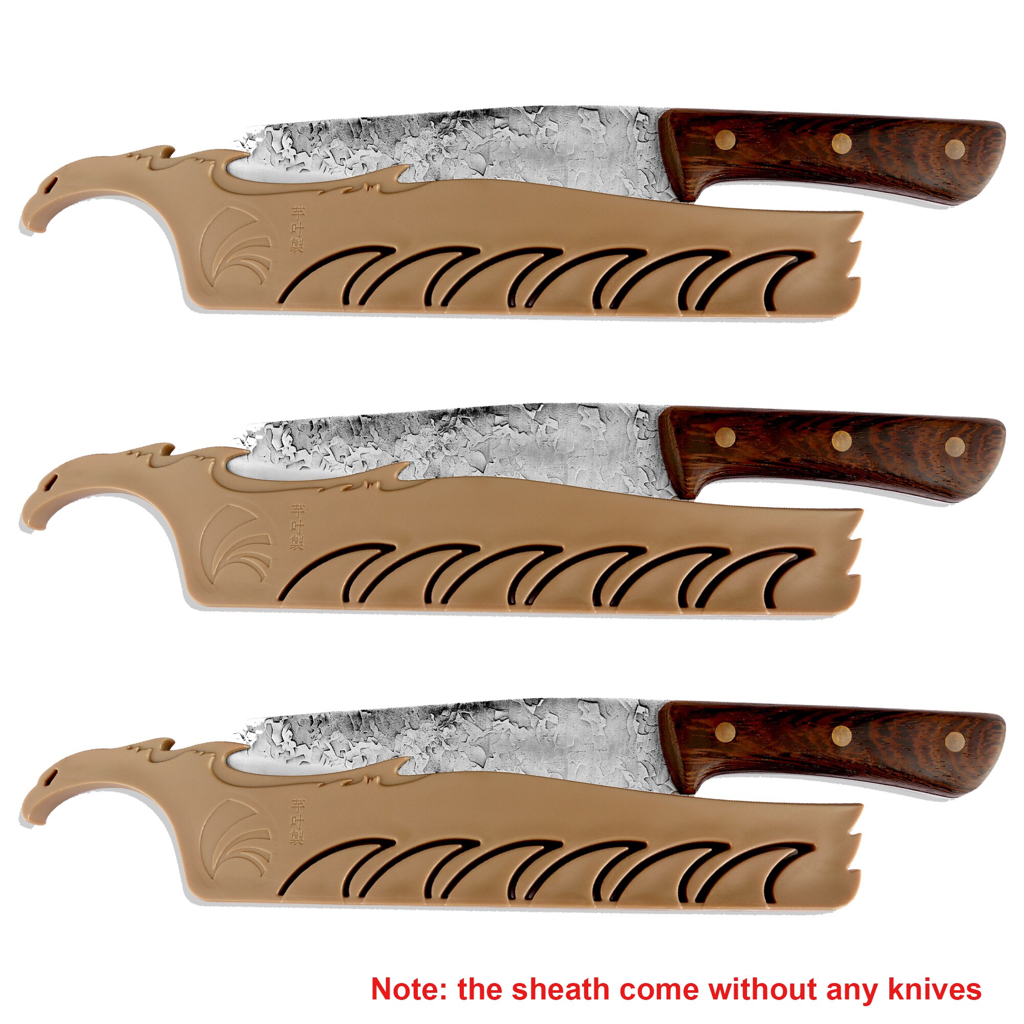 XYJ Eagle knife sheath holder 3 pack large size plastic kitchen knives sheath cover for single knife storage and display