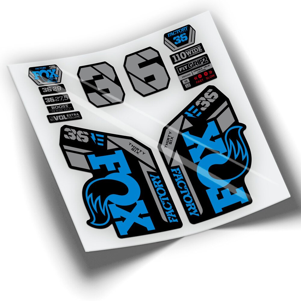 Naklejki widelec FOX 36 fabryka EBIKE 2021 BICOLOR WP428 naklejki rower górski naklejki rowerowe akcesoria rowerowe: Blue 517