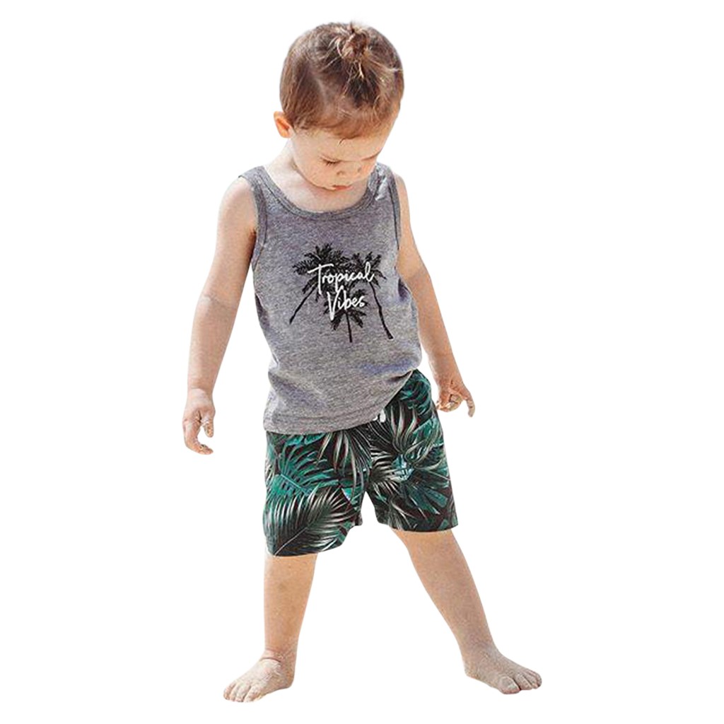 deportiva para niños y niñas, traje de playa para niños pequeños, chaleco sin mangas carta impresa, camisetas sin mangas y pantalones cortos, conjunto de camisa para ejercicio, Top #35