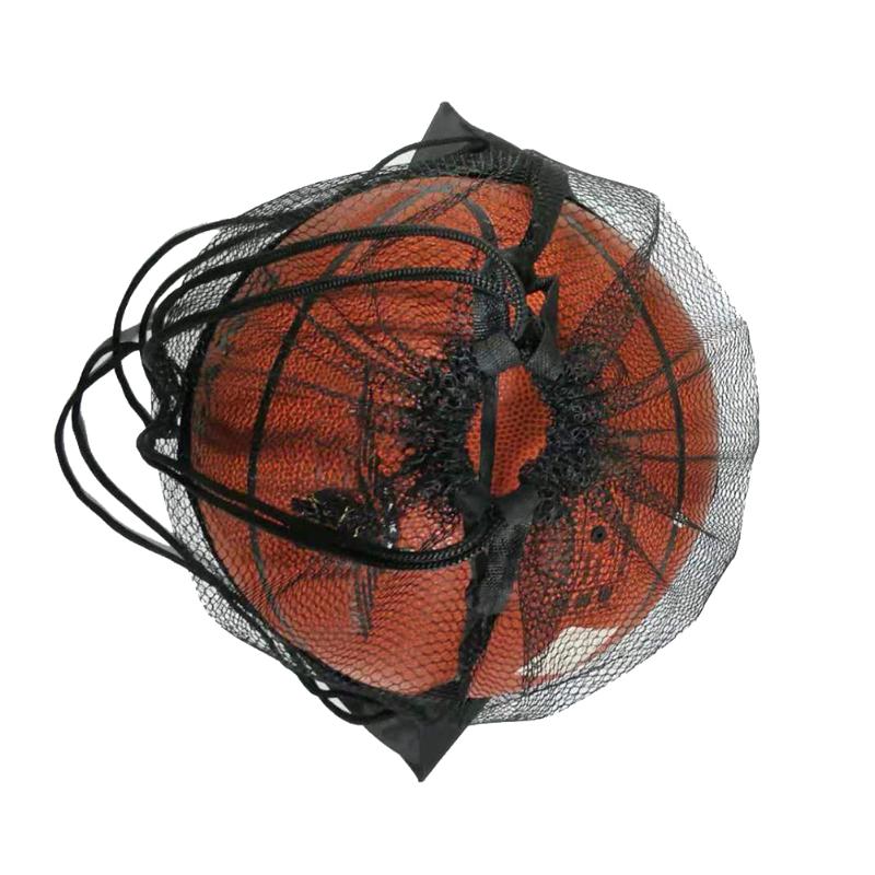 Multifunktionel fodbold opbevaringspose organisator bærbar sort basketball net taske udendørs sports træning tilbehør