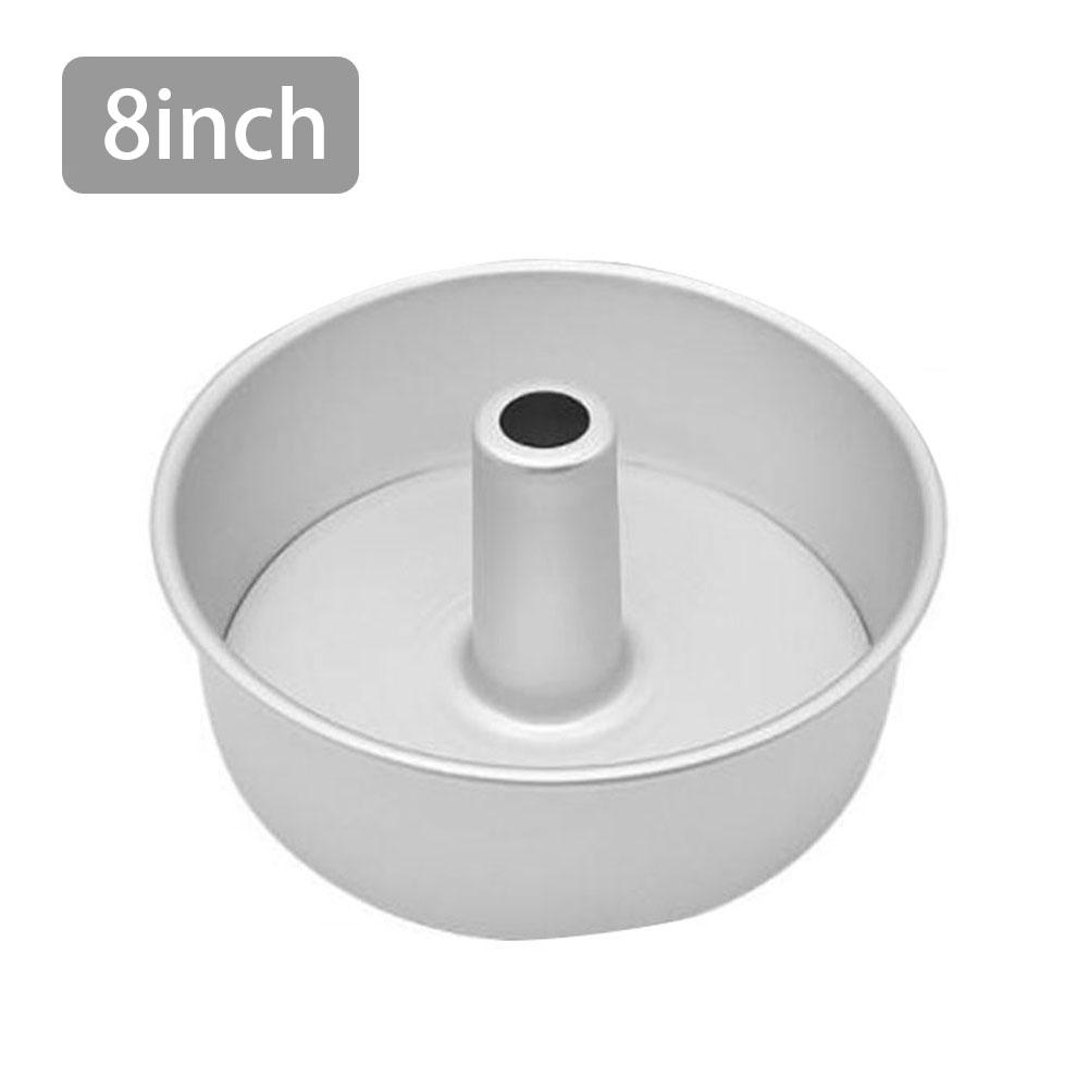 6Inch 8Inch Aluminium Ronde Chiffon Cake Pan Verwijderbare Bodem Holle Schoorsteen Cakevorm Diy Bakken Taart Gereedschap: 8 inch