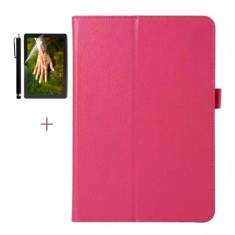 Étui socle pliable en cuir PU pour Lenovo TAB E10 TB-X104F 10.1 pouces tablette libération: RoseRed.3in1