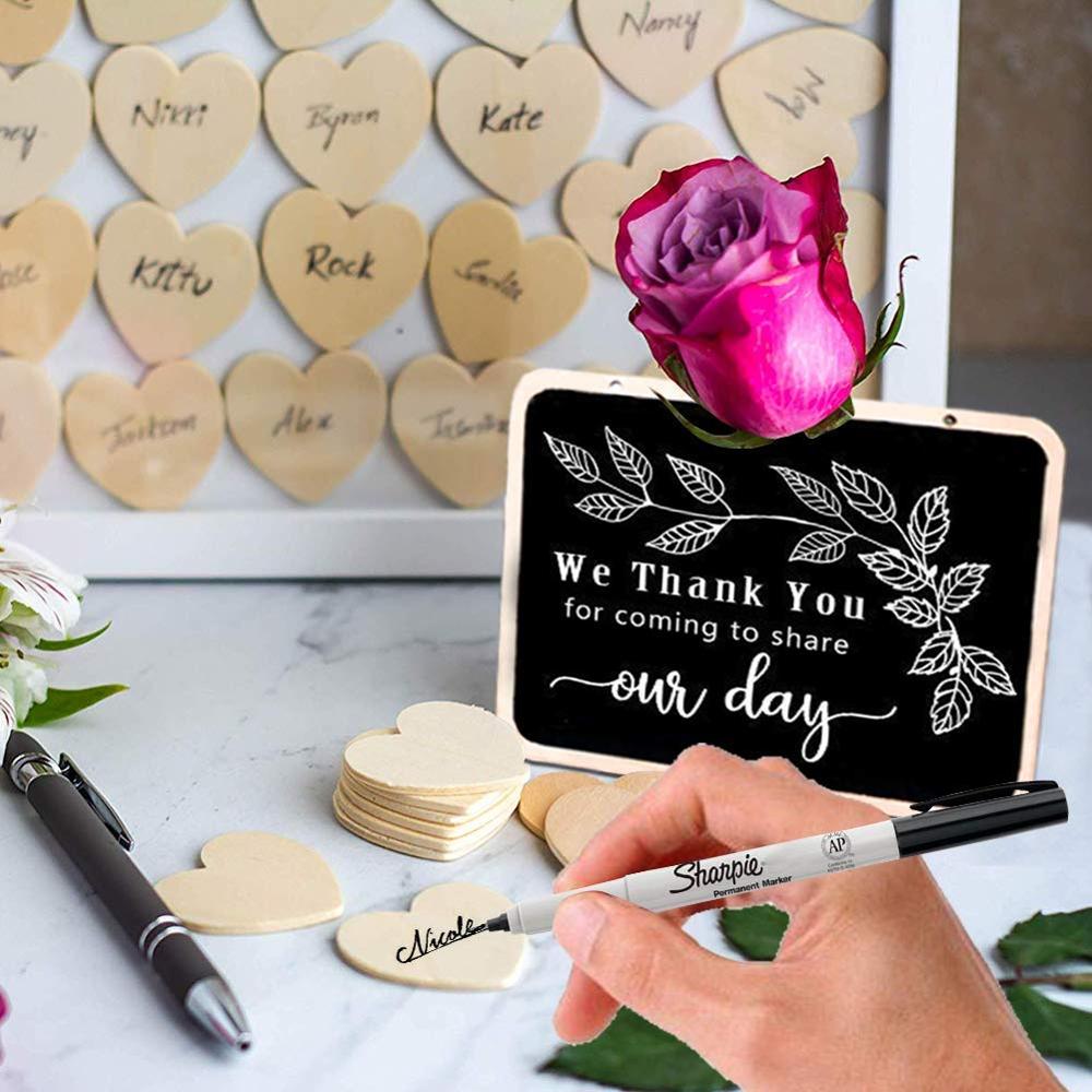 Wedding Guest Book Wooden Picture Frame With Display Stand 1 Black Board For Wedding Baby Shower Anniversary (White)