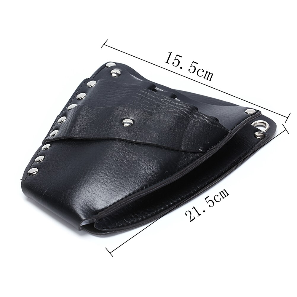 1pcs PU Leather Hairdressing Holster Pouch Holder Rivet Clips Bag with Waist Shoulder Belt Barber Hair Scissor Bag Hair Tool