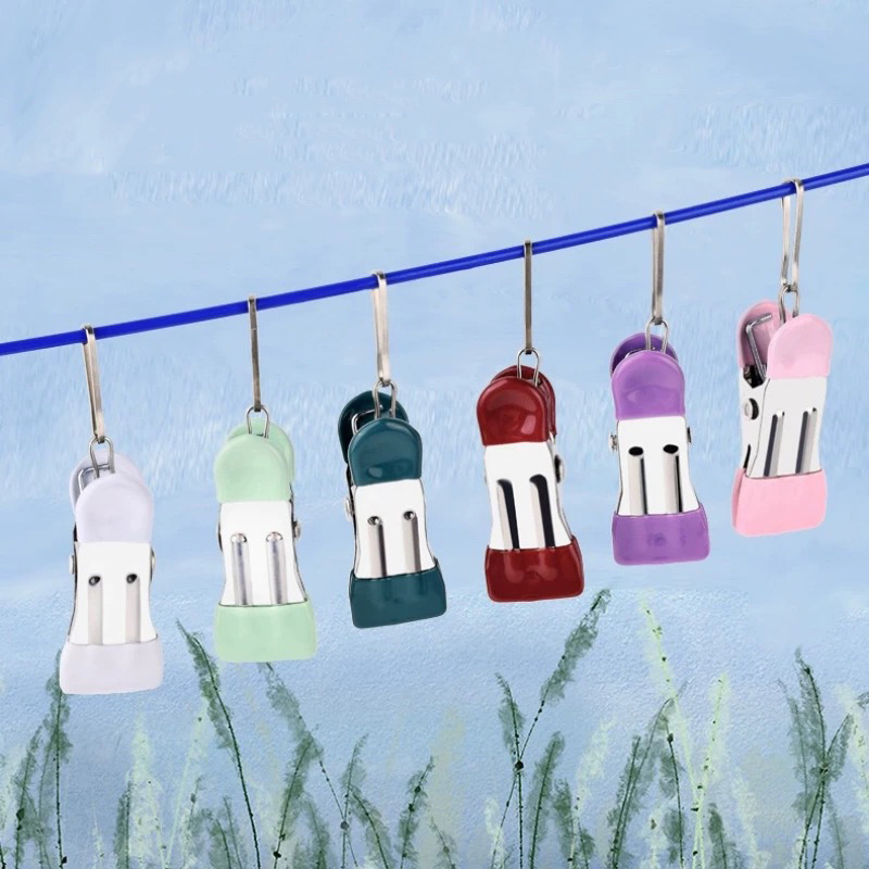 ​ Pinzas para colgar ropa portátiles, organizador de ropa para armario, pinzas para ropa de acero inoxidable, pinzas para ropa, percha para pantalones, 10 Uds.