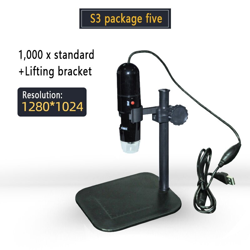 Caméra web macro HD pour ordinateur web, Microscope industriel, loupe de Zoom, ordinateur de bureau et ordinateur portable USB sans pilote avec LED lumières: Package five