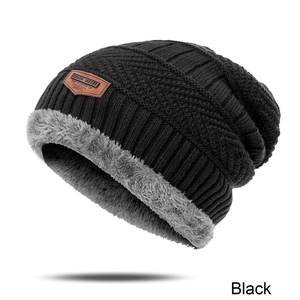 URDIAMOND-ensemble de foulards pour hommes, unisexe, 6 couleurs, tricot, ensemble d'écharpes, chapeau en laine chaude, accessoires d'extérieur, hiver: Black